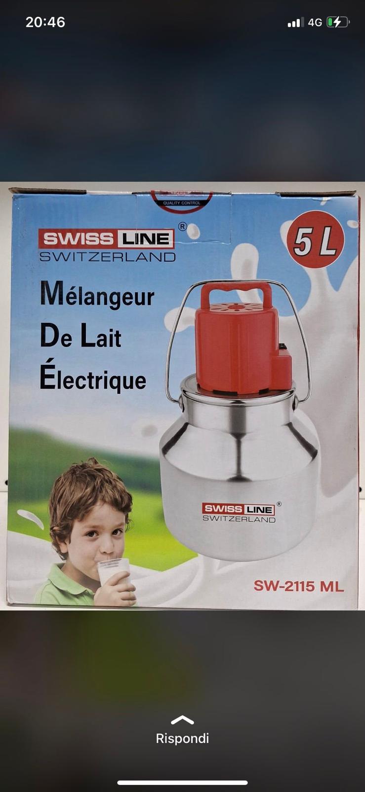 Mescolatore di Latte Elettrico Swiss Line 5 Litri in Acciaio Inox