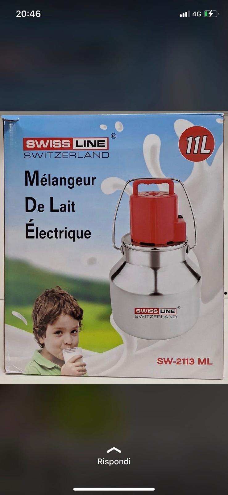 Mescolatore di Latte Elettrico Swiss Line 11 Litri in Acciaio Inox