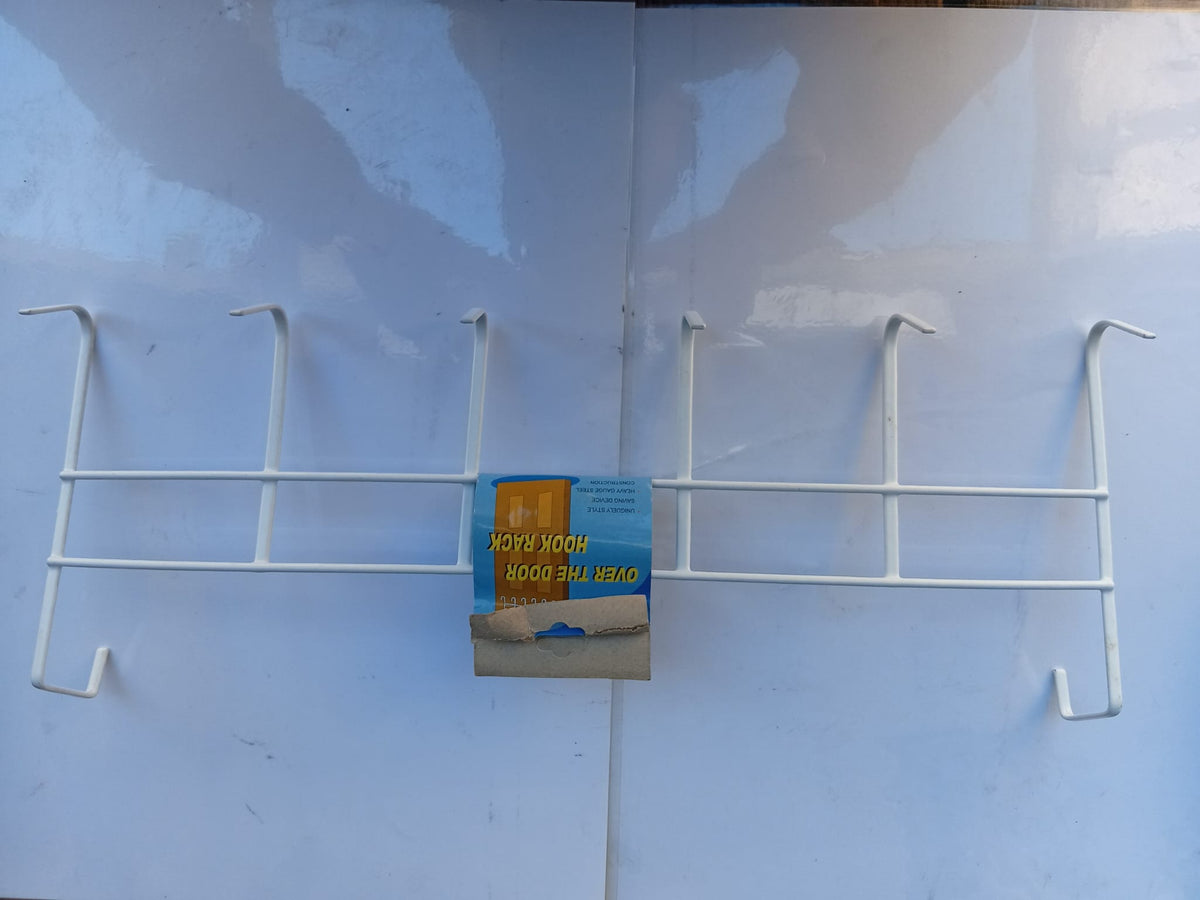 Appendiabiti da sopraporta salvaspazio in acciaio bianco
