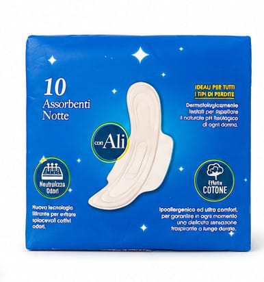 pacco di 10 Assorbenti Notte con ali