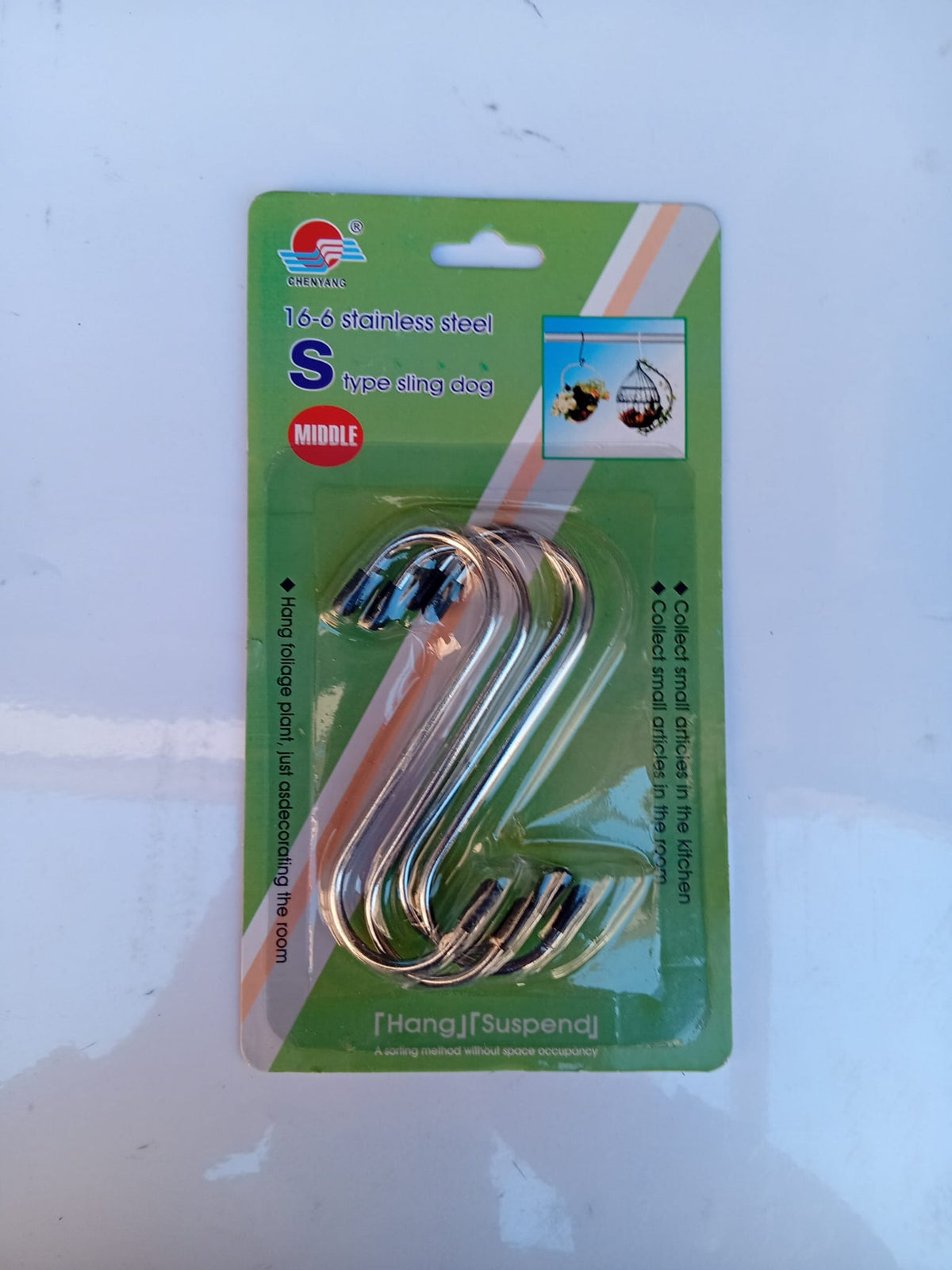 Ganci a forma di S in acciaio inox (Set da 4 pezzi)