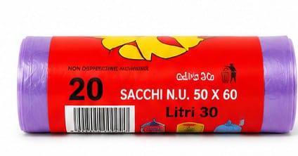 Sacchi con dimensioni di 50 x 60 cm e una capacità di 30 litri.